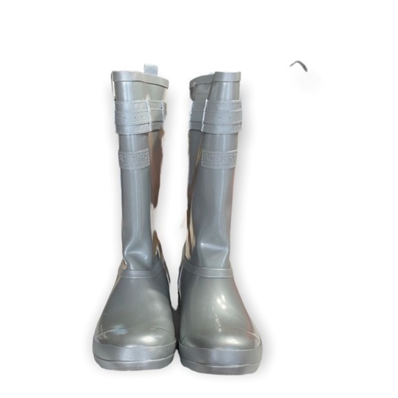 Sperry Silver/Gray Waterproof Rubber Boots Size 9M NWOB - Picture 3 of 9